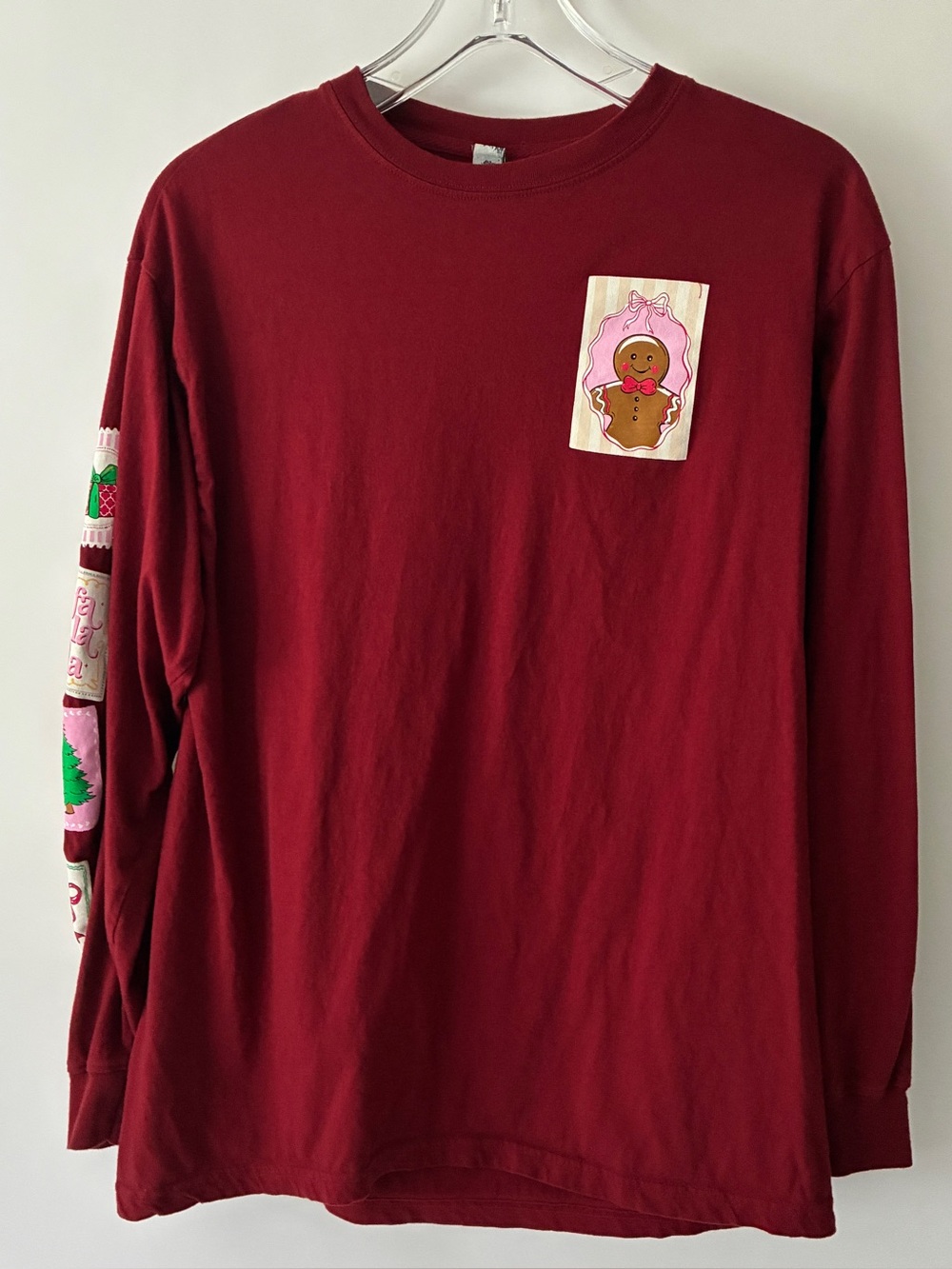 Simply Southern Dark Red Long Sleeve Graphic Shirt Size M Gingerbread Christmas